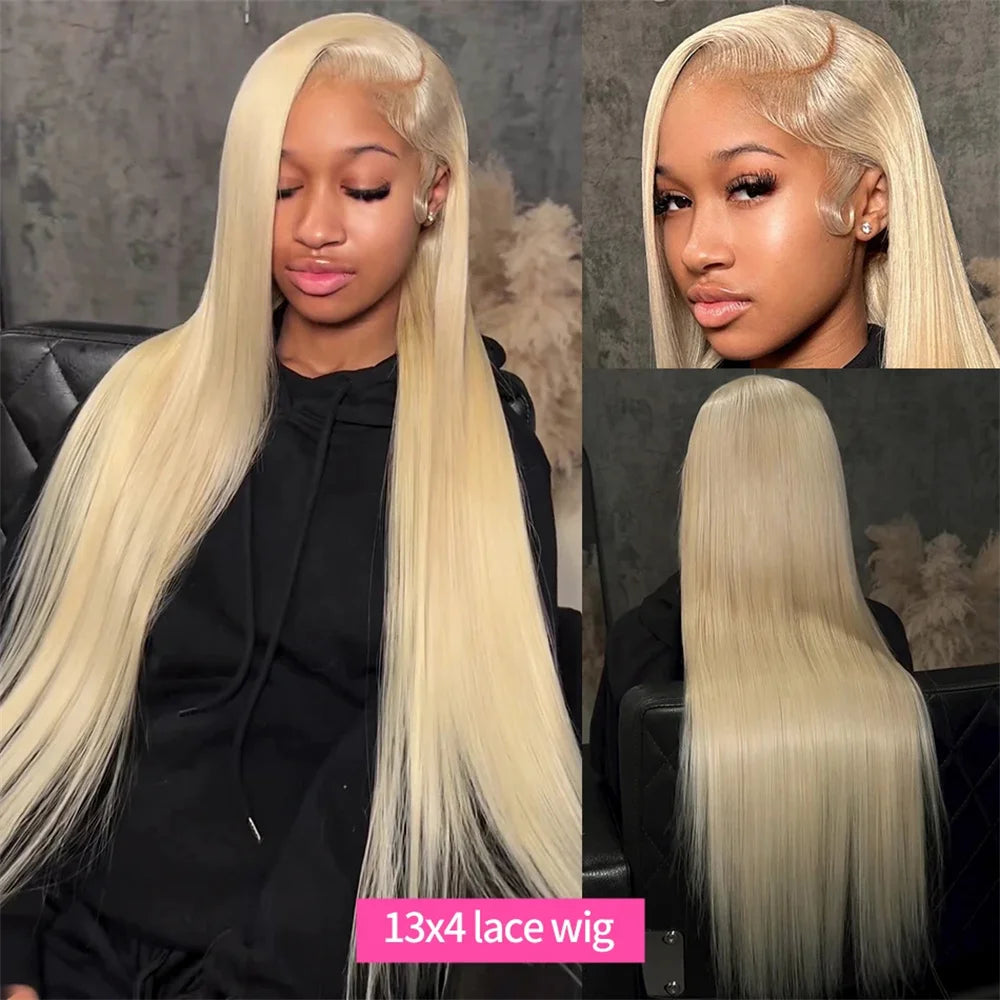 30 Inch Straight Blonde 613 Hd Lace Frontal Wig 13x6 Transparent female hair