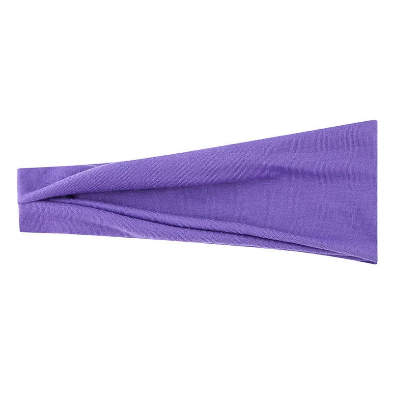 Women Headband Turban Solid Color Elastic