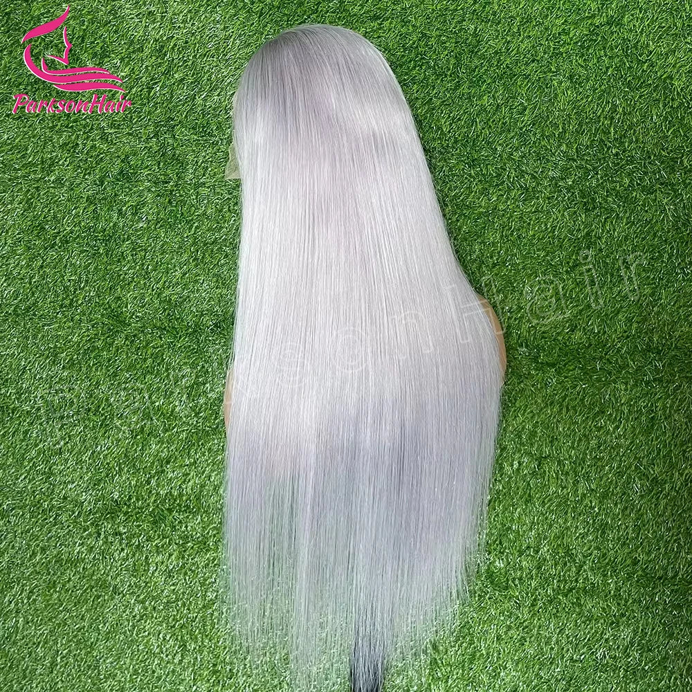 Silver Grey 613 Colored 13x6 HD Transparent Lace Frontal Wigs Human Hair Wig  For Black Women Brazilian Remy Hair Full Lace Wigs