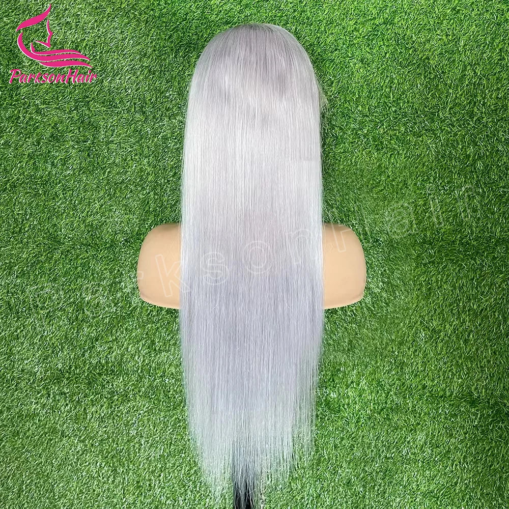 Silver Grey 613 Colored 13x6 HD Transparent Lace Frontal Wigs Human Hair Wig  For Black Women Brazilian Remy Hair Full Lace Wigs