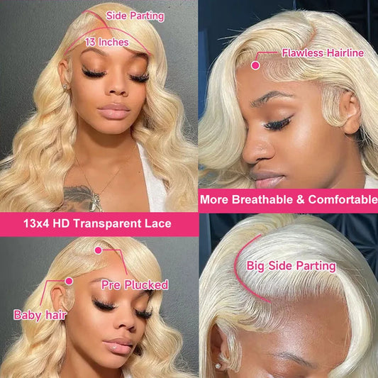 Blonde 613 Hd Lace Frontal Wig 13x6 Human Hair Body Wave Human Hair Wigs For Black Women 30 Inch Brazilian 13x4 Lace Front Wig